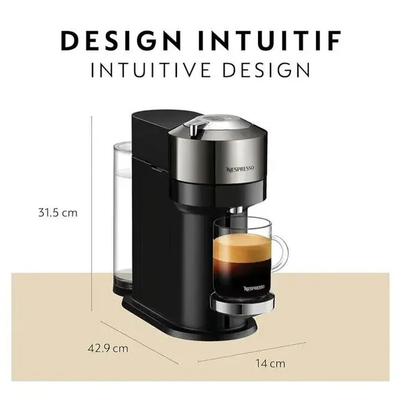 Nespresso Vertuo Next Premium Espresso Machine Bundle Drk Chrome Bluetooth New